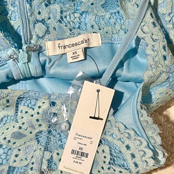 NWT Francesca's Collection Floral Lace Mini Dress - Picture 9 of 13